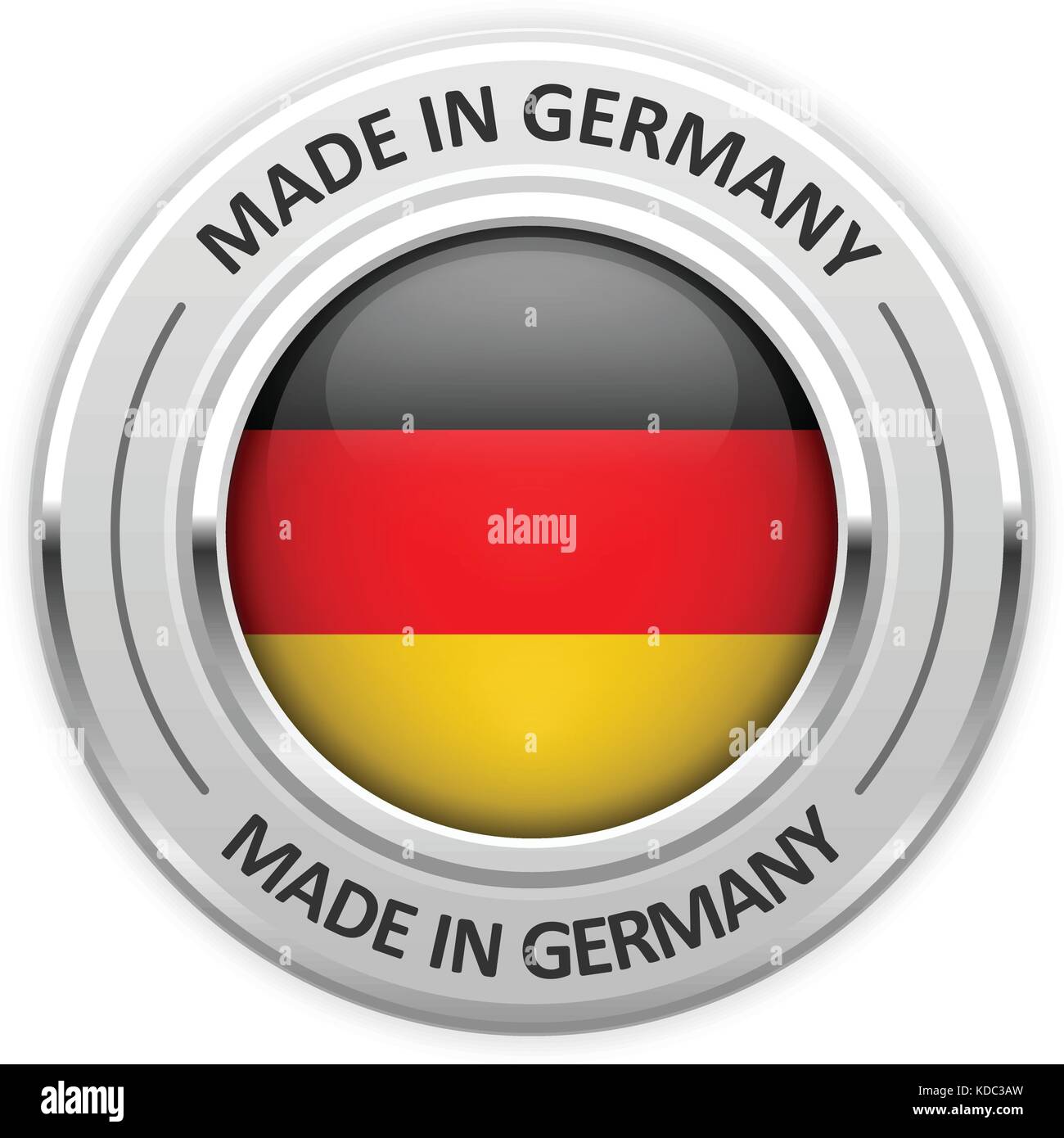 Silver medal Made in Germany with flag Stock Vector
