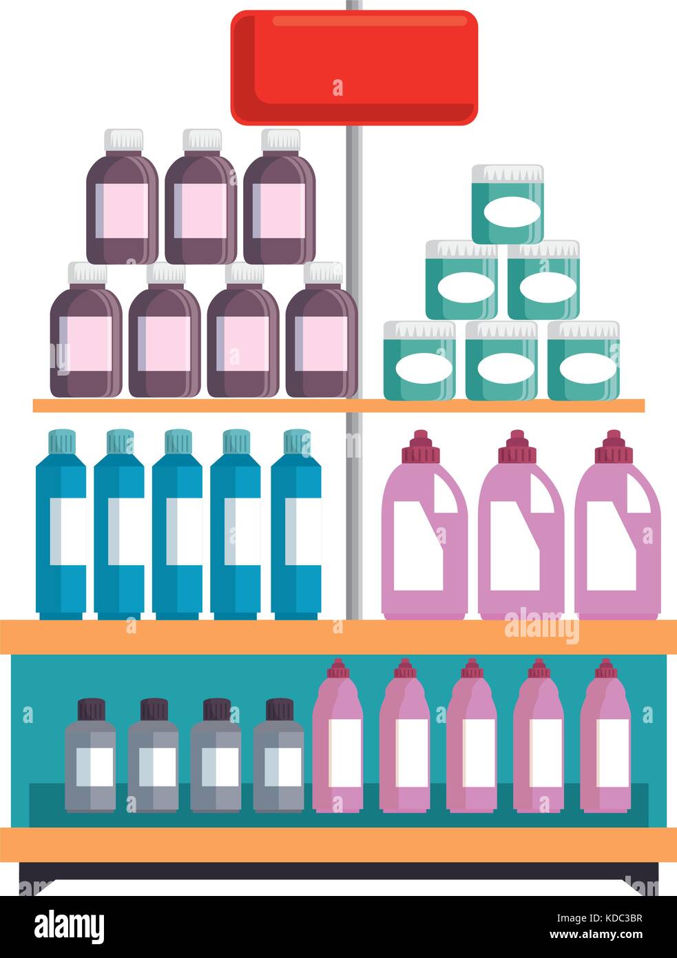 Supermarket Shelf With Products Vector Illustration Design Stock Vector 