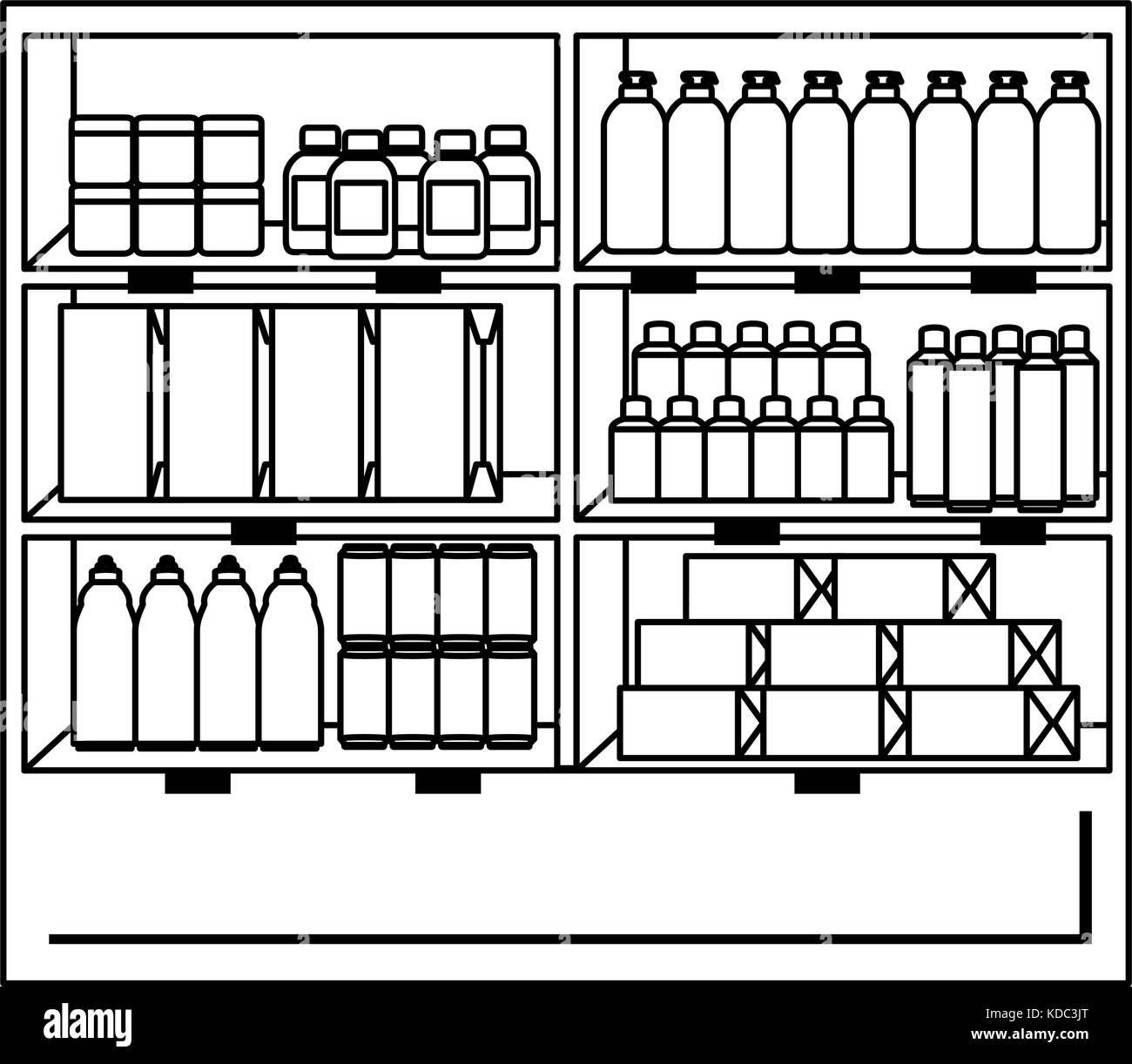 supermarket fridge with products vector illustration design Stock Vector