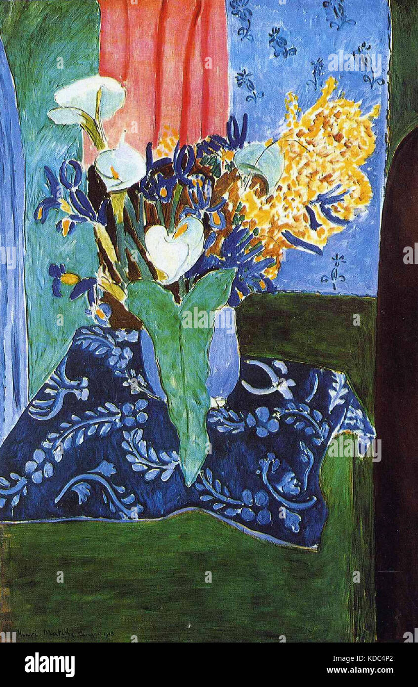 Iris, iris and mimosa Matisse, Henri 1913 Moscow, Pushkin Museum Stock  Photo - Alamy