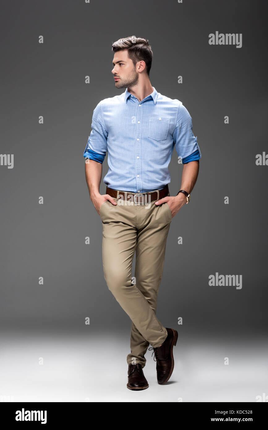 young man in casual clothing Stock Photo - Alamy
