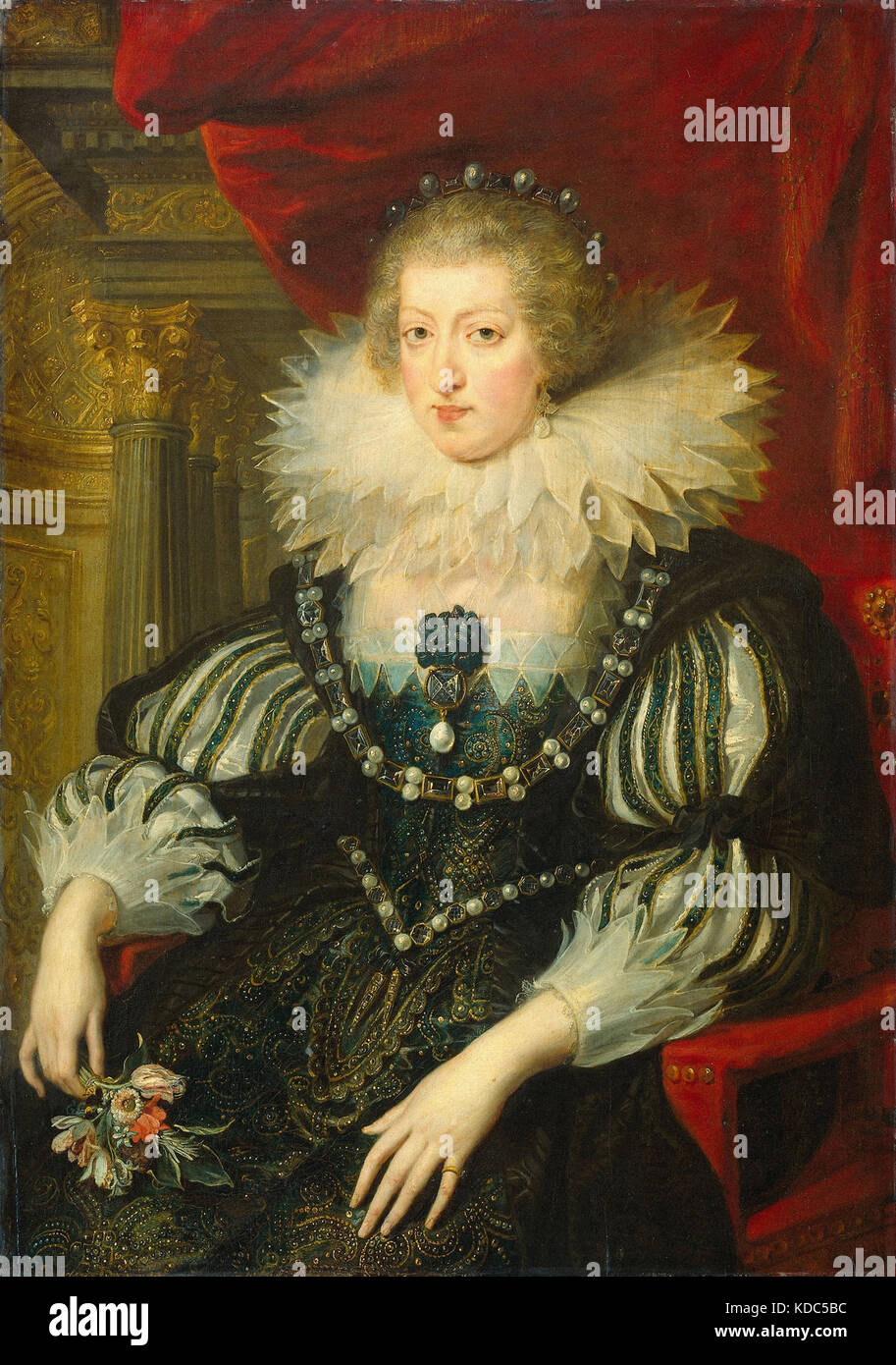 Anne of Austria (1601-1666). Peter Paul Rubens  1640     - Rijksmuseum  Amsterdam Stock Photo