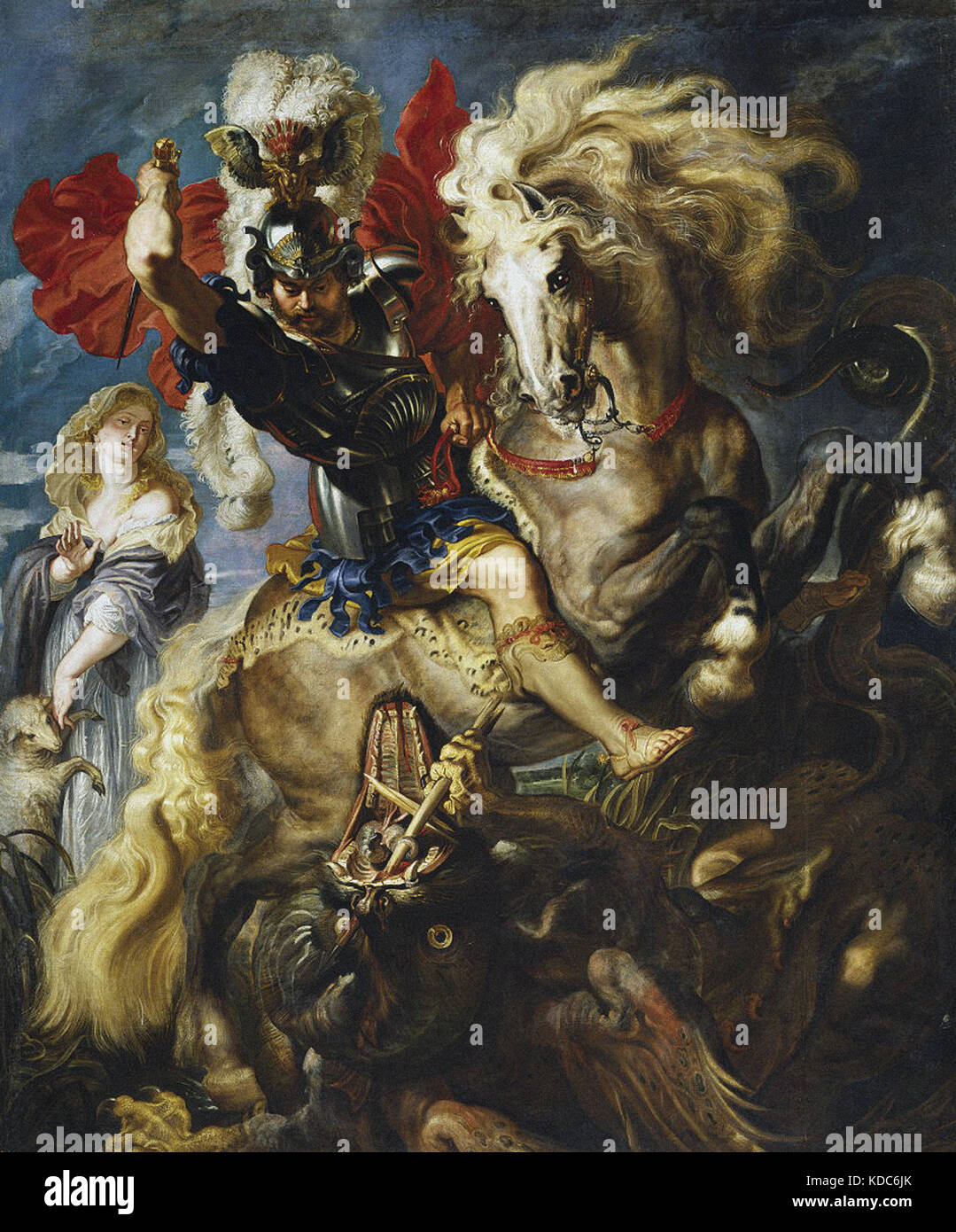 Fight of St. George and the Dragon Peter Paul Rubens   c. 1607   Prado Museum Madrid Stock Photo