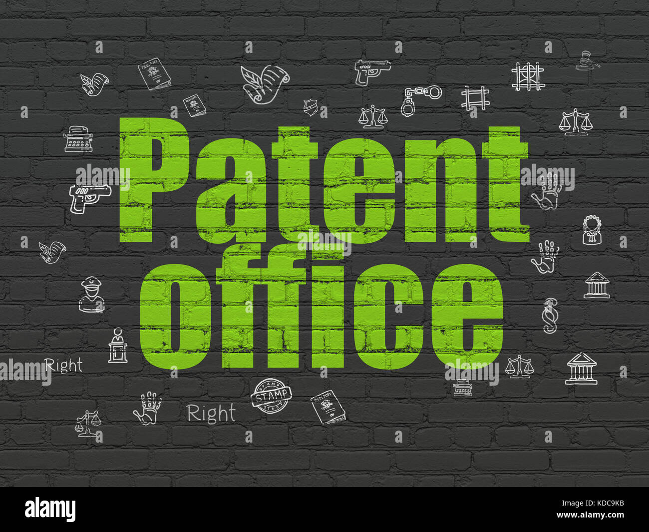 Law concept Patent Office on wall background Stock Photo Alamy