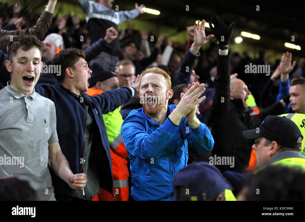 Fans Offering Support Fans in the stands show their support Stock Photo - Alamy