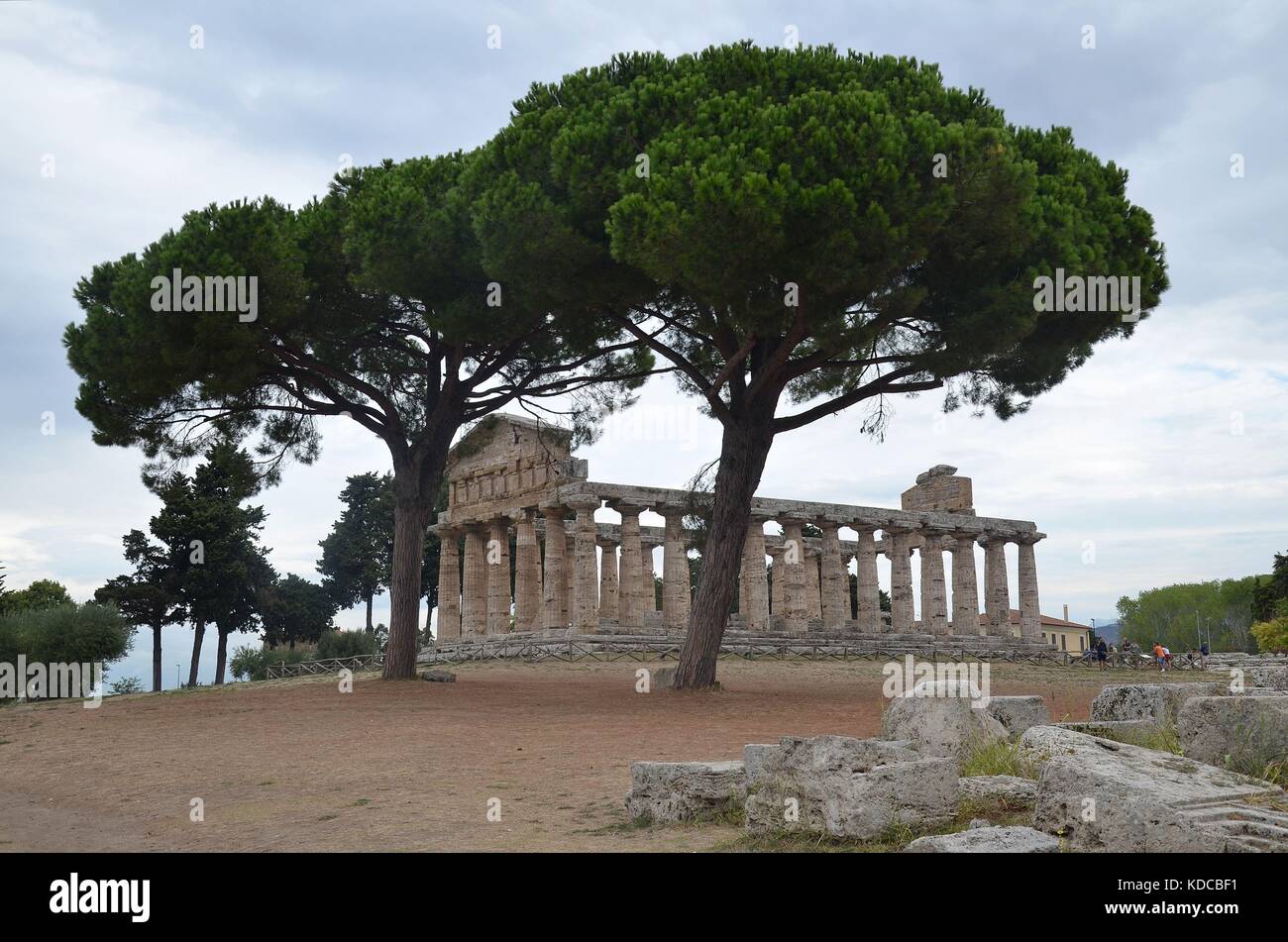 Die griechischen Tempel von Paestum, Kampanien, Italien Stock Photo
