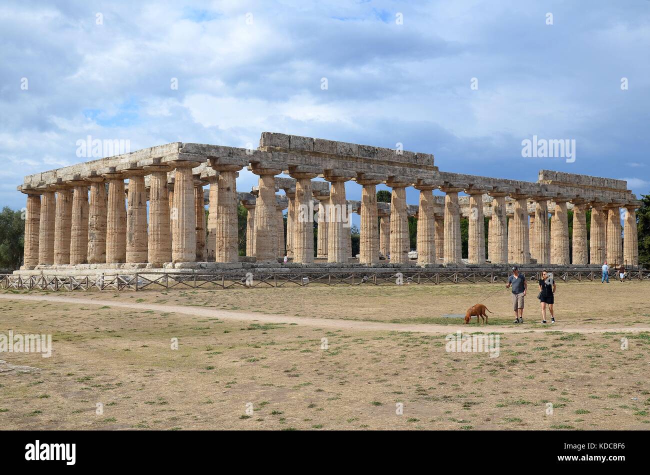 Die griechischen Tempel von Paestum, Kampanien, Italien Stock Photo