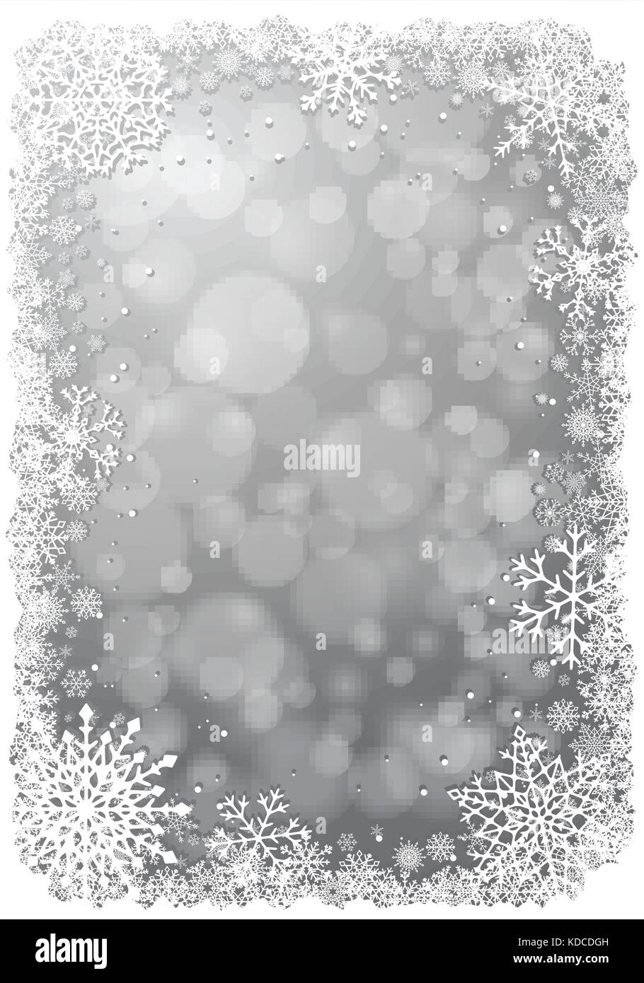 Silver Christmas background with snowflakes Stock Vector