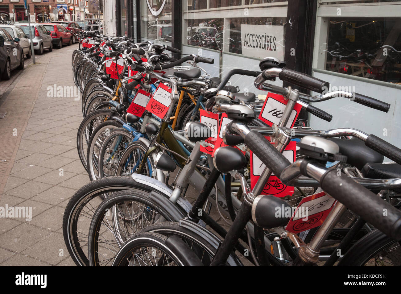 Second hand "Dutch style" bicycles for sale outside of a bike shop in  Amsterdam, The Netherlands Stock Photo - Alamy