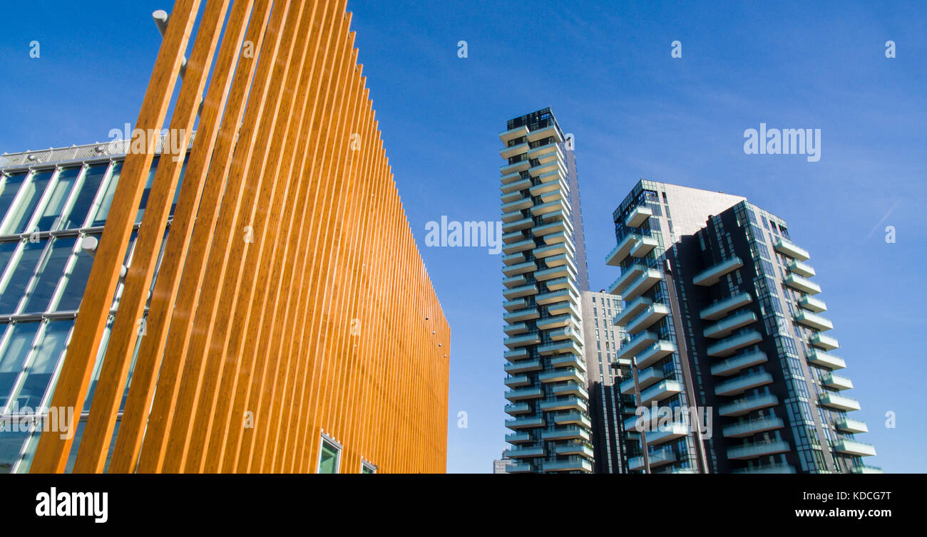 Solaria tower, Milan, Porta Nuova skyscraper residences, Italy. Milan Administrative Centre. Italy's tallest residential building. Stock Photo
