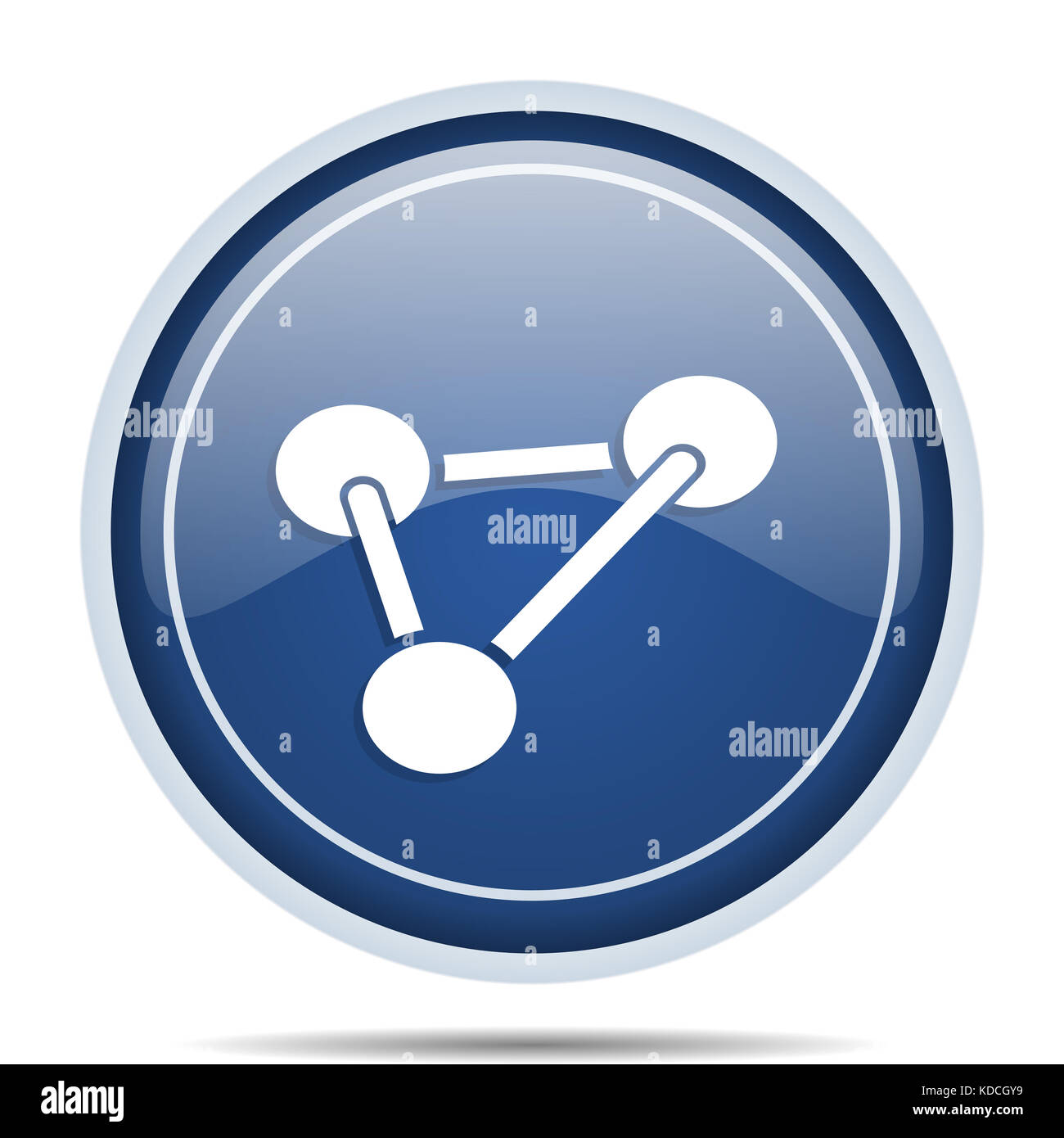 Chemistry blue round web icon. Circle isolated internet button for ...