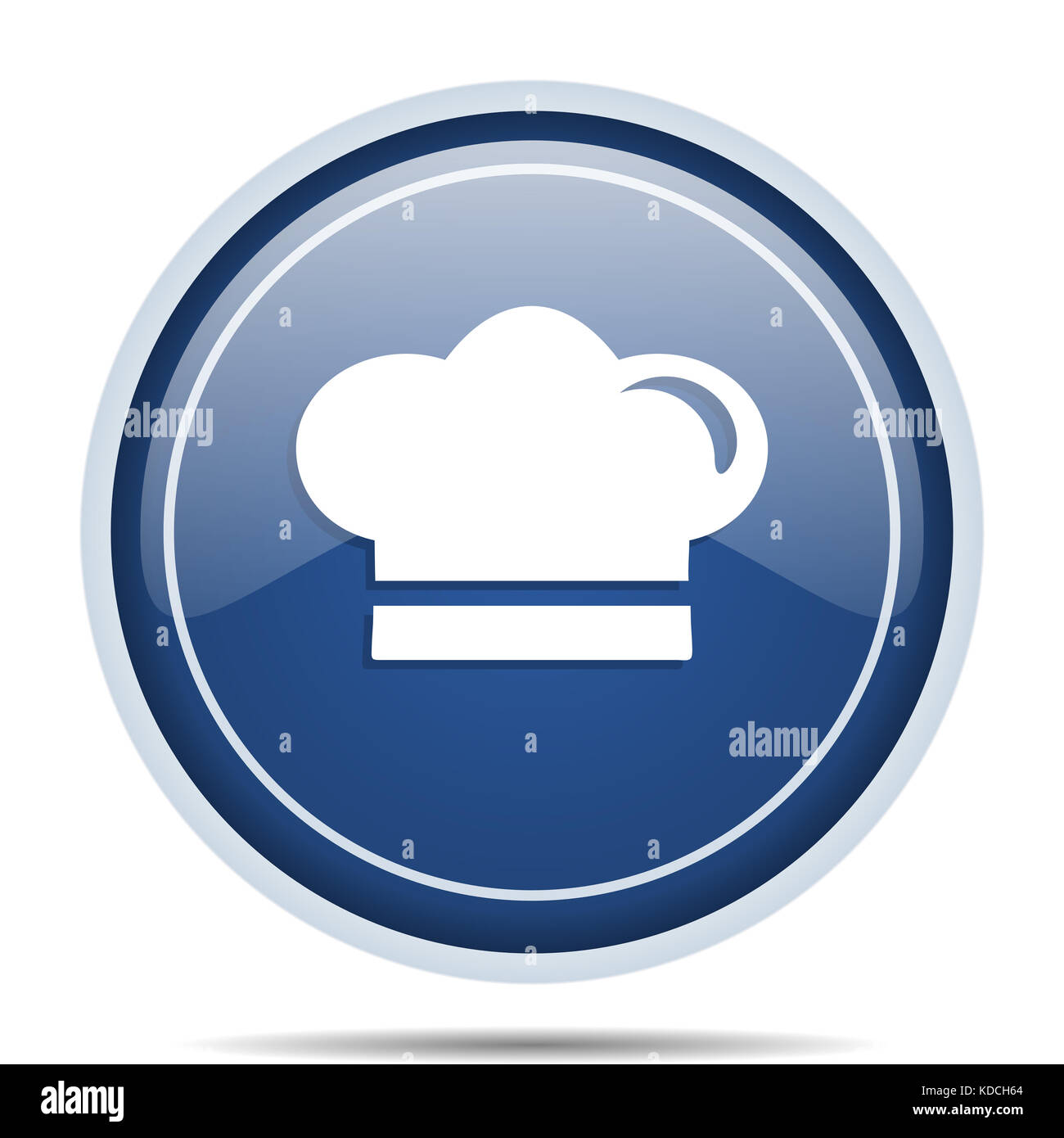 Cook blue round web icon. Circle isolated internet button for webdesign ...
