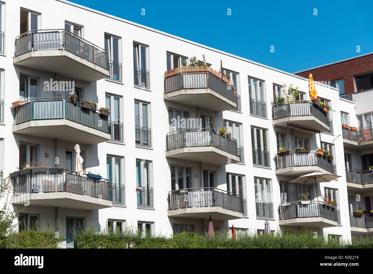 Modern white apartment house seen in Berlin, Germany Stock Photo - Alamy