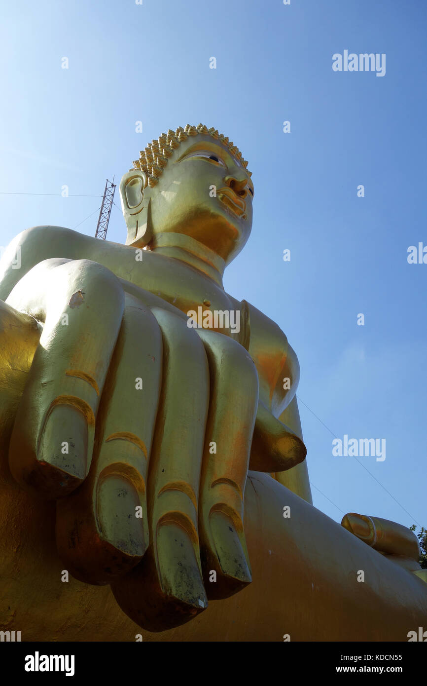 Golden Buddha statue of Big Buddha over blue sky ,Pattaya Thailand ...