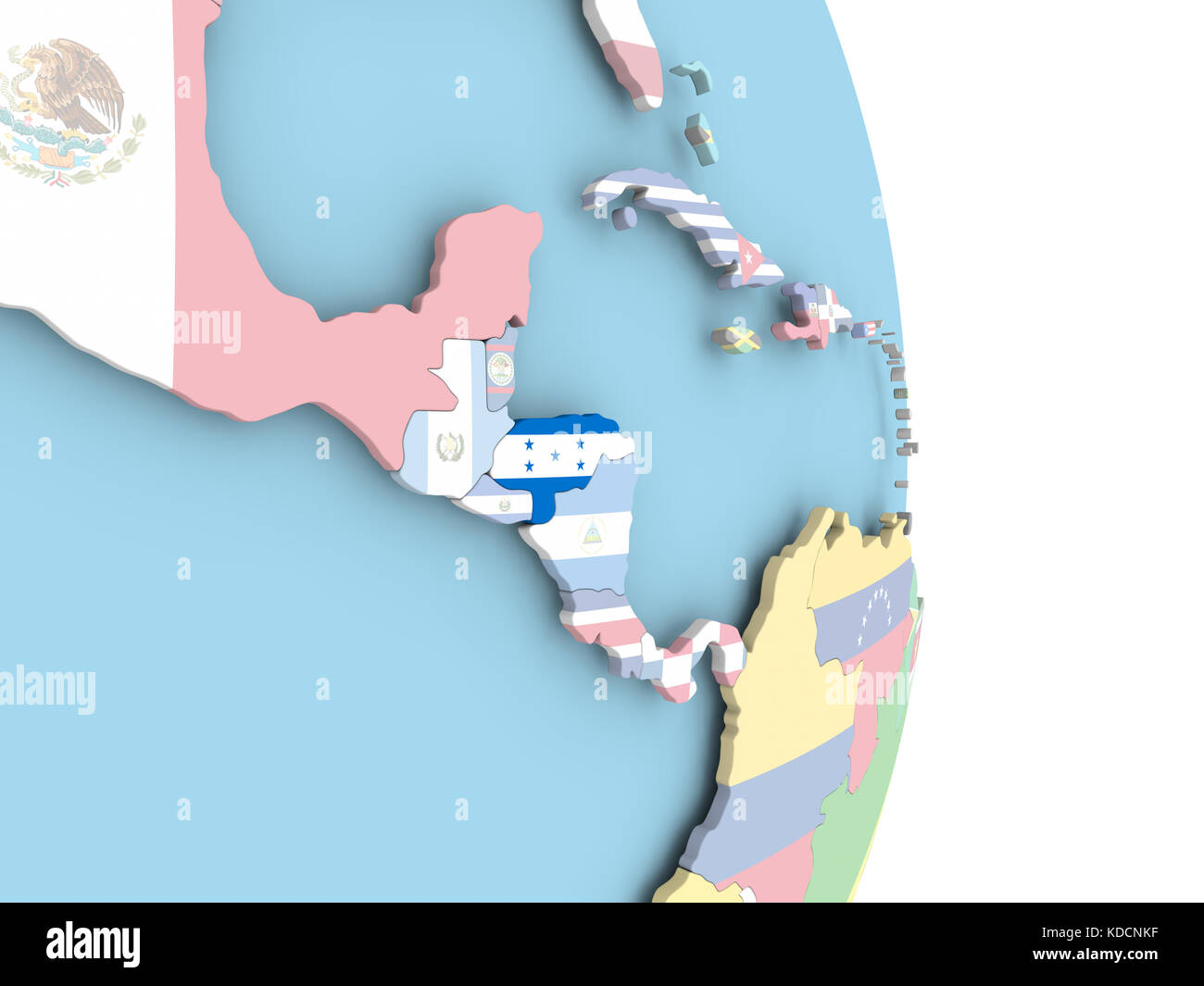 Honduras with embedded flag on globe. 3D illustration Stock Photo - Alamy