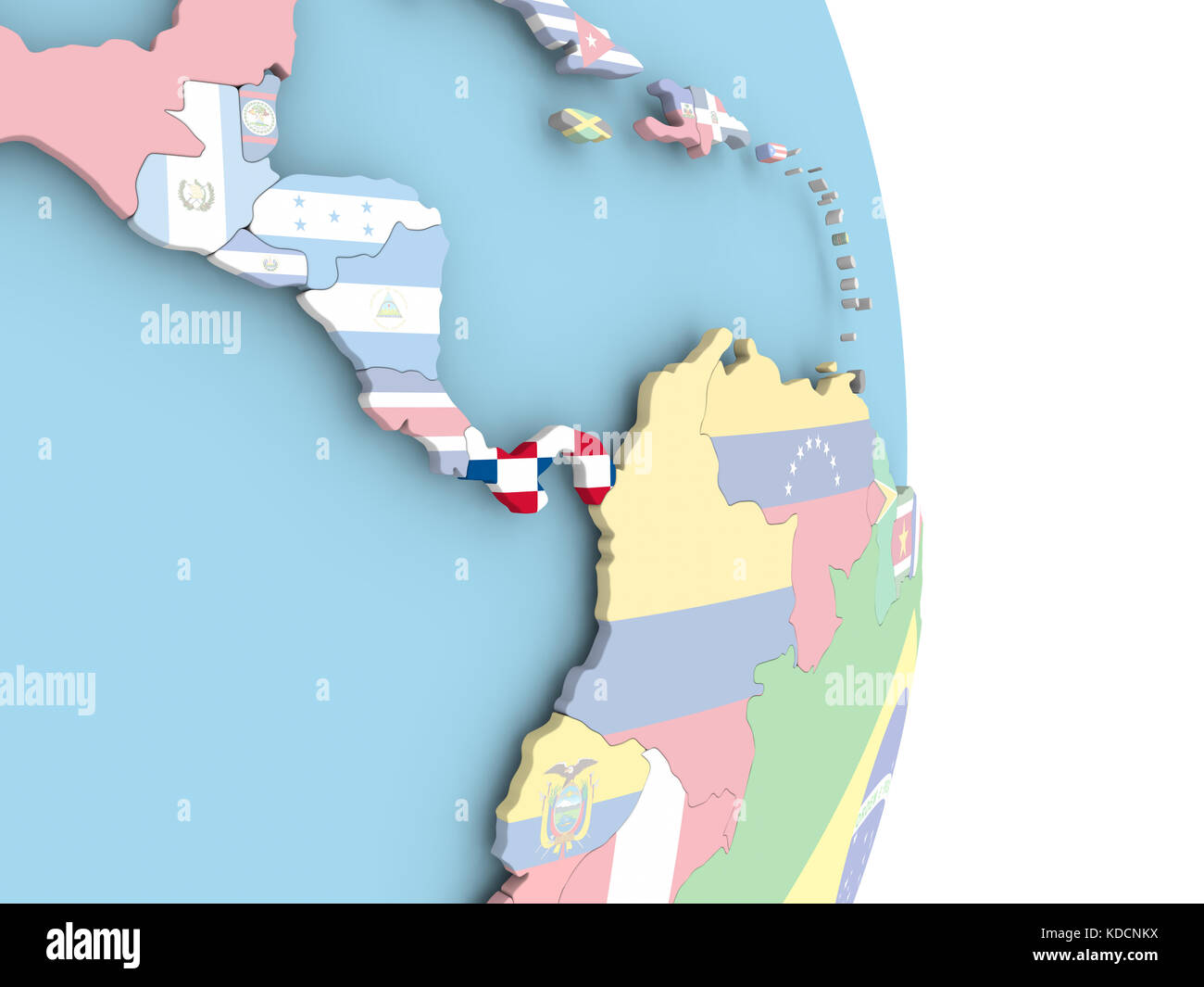 Panama with embedded flag on globe. 3D illustration Stock Photo - Alamy