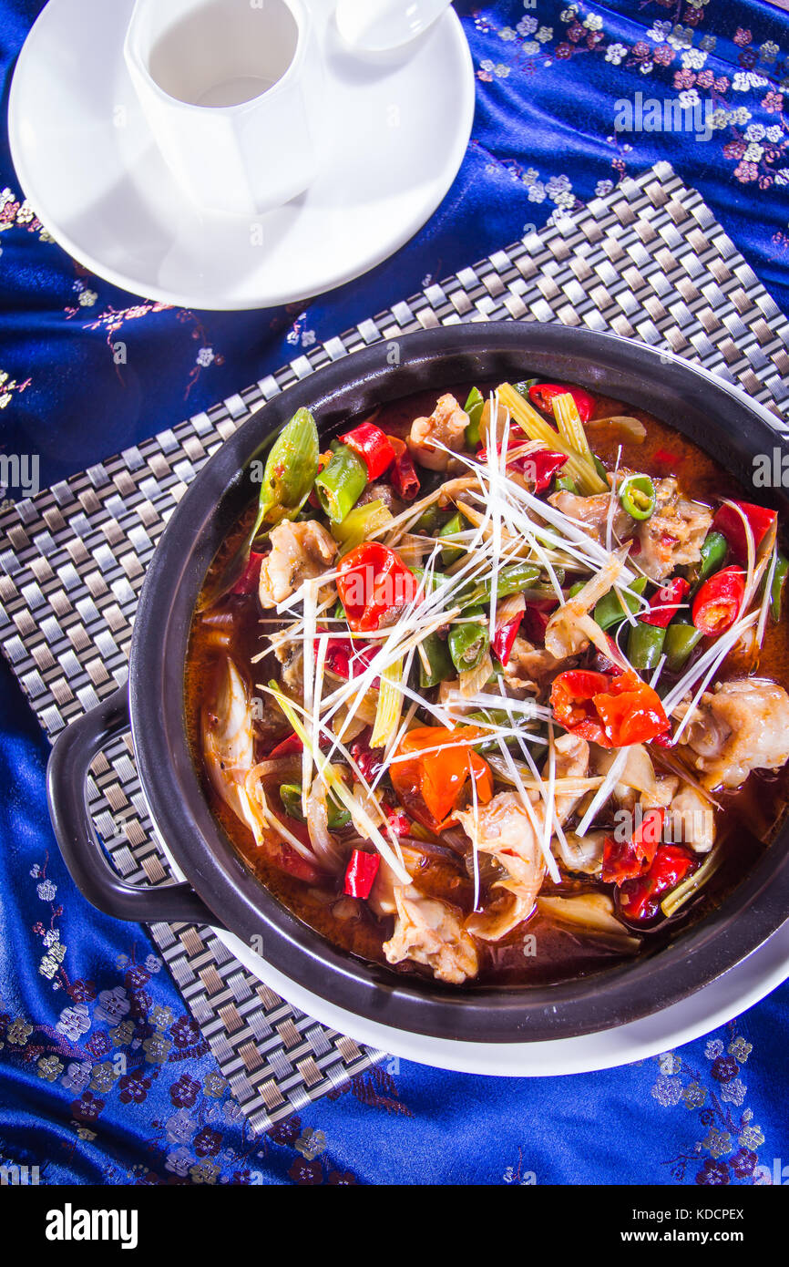 fried chicken with chili Stock Photo Alamy