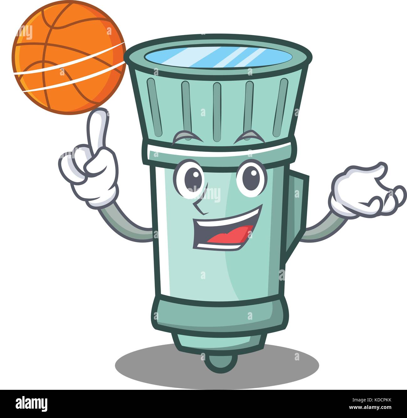 With basketball flashlight cartoon character style vector illustration ...