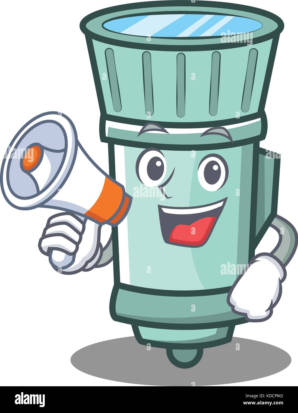 With megaphone flashlight cartoon character style vector illustration ...