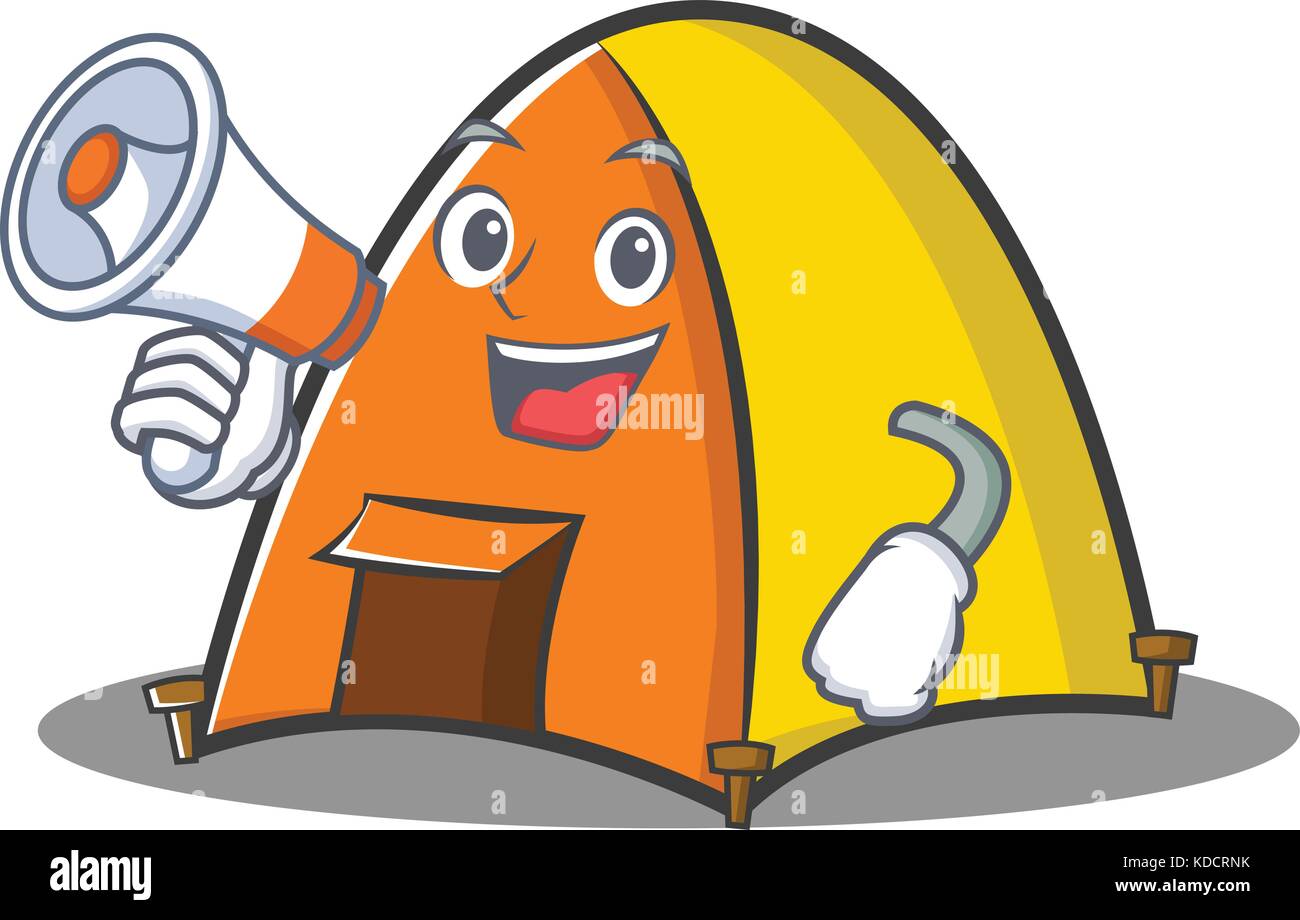 With megaphone tent character cartoon style Stock Vector Image & Art ...
