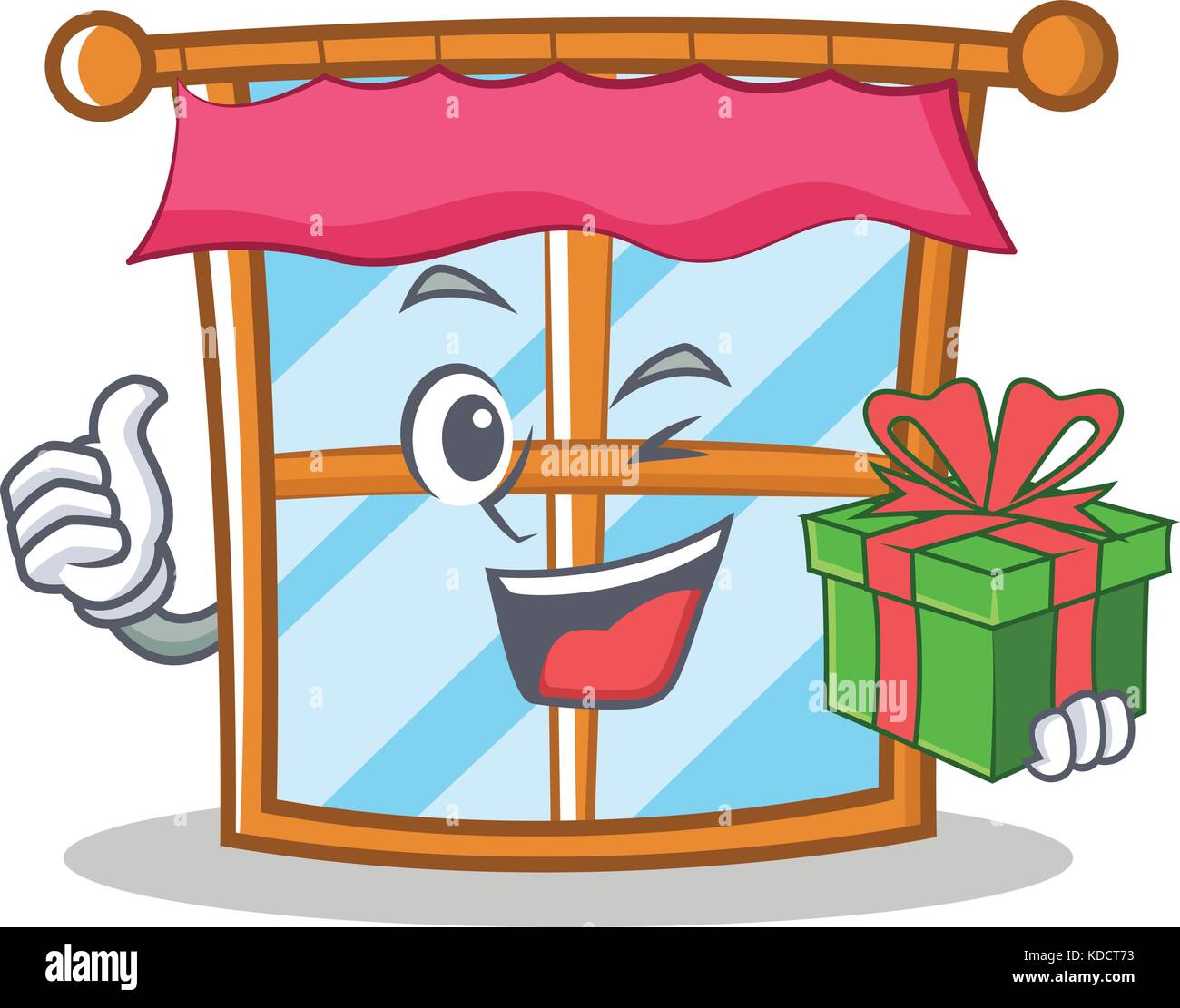 With gift windows character cartoon style Stock Vector Image & Art - Alamy