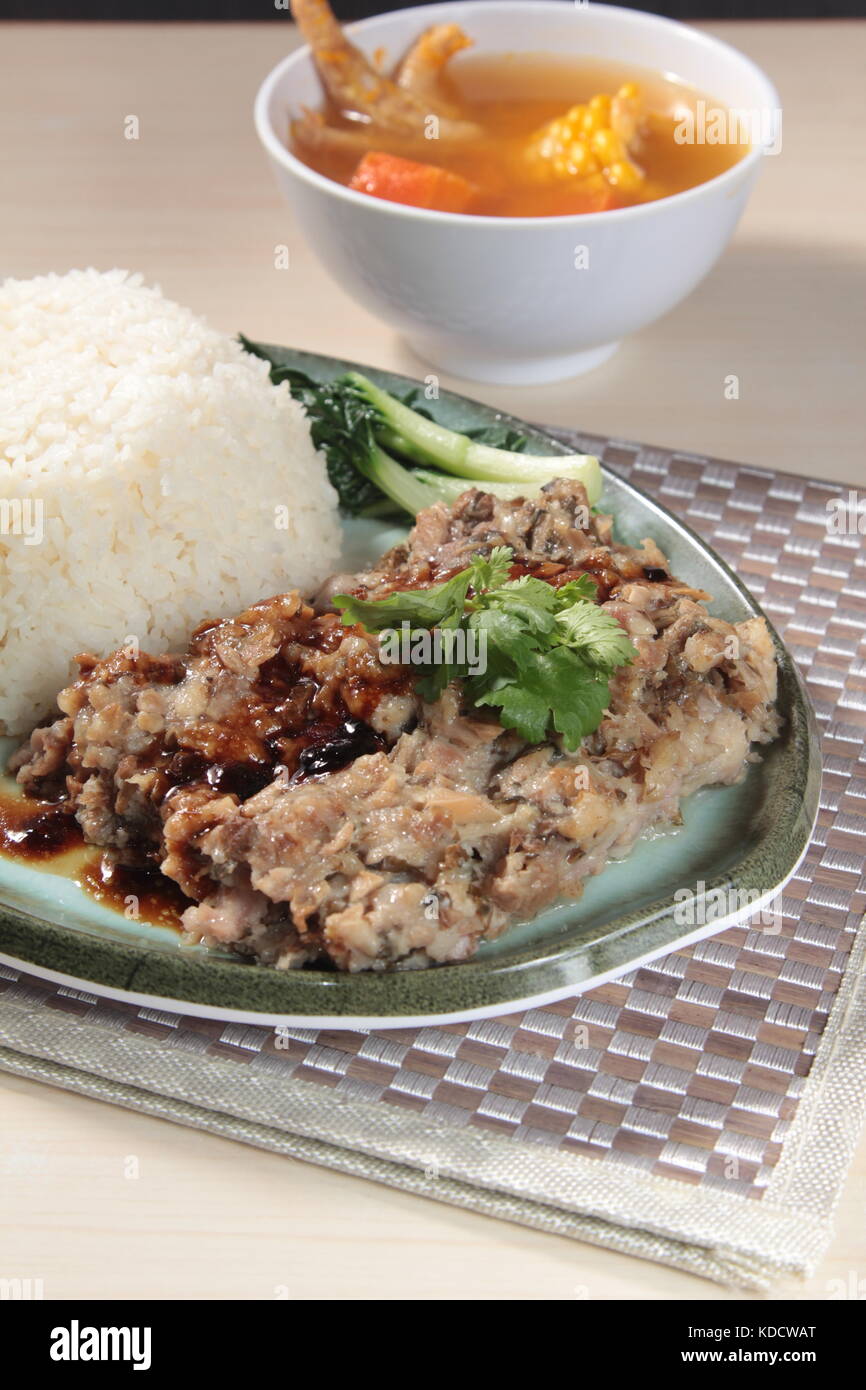 Pork Meat Rice rice with pork or other meat Stock Photo - Alamy