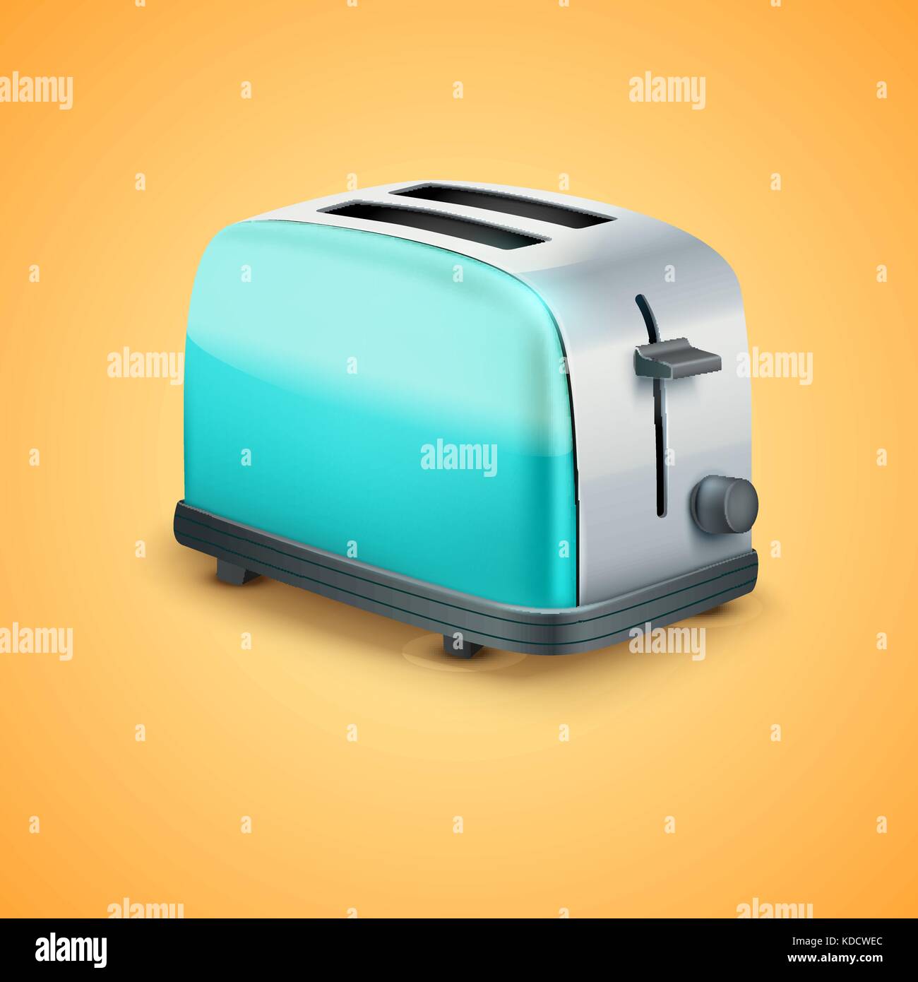 Bright Metal toaster. Vector Background Stock Vector