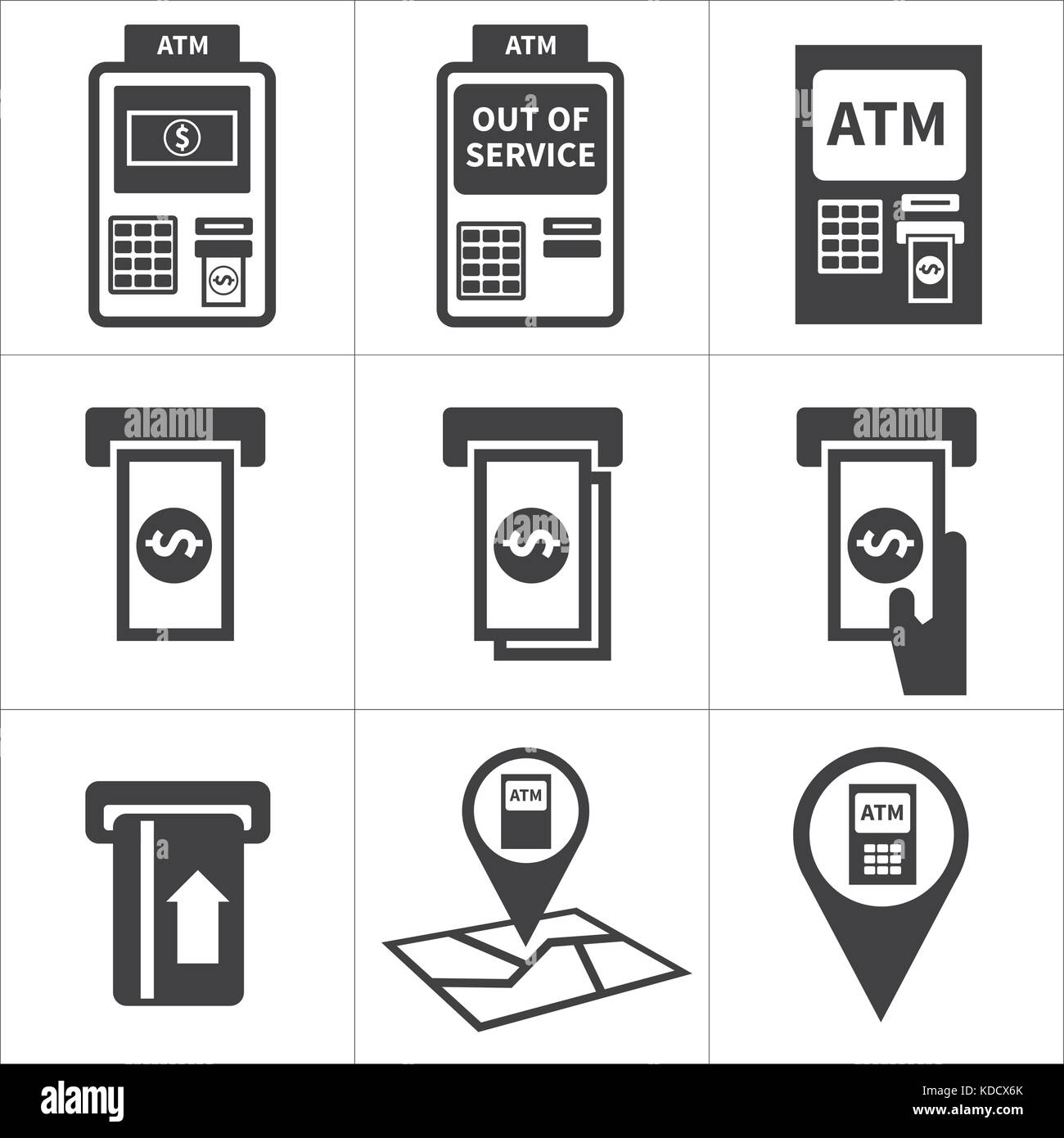 Atm Icon Set Stock Vector Image Art Alamy