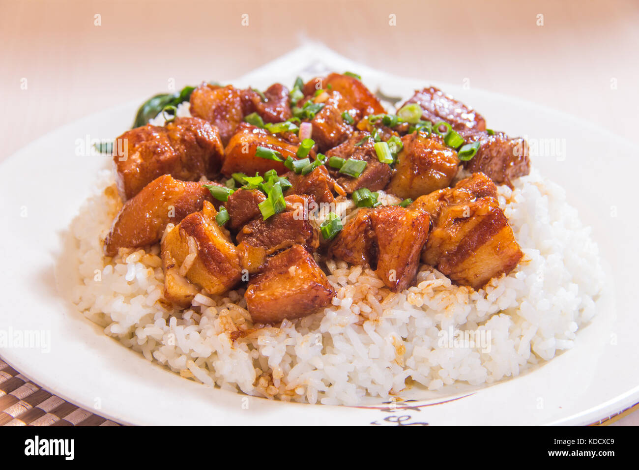 Pork Meat Rice rice with pork or other meat Stock Photo - Alamy