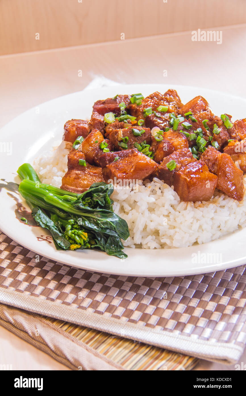 Pork Meat Rice rice with pork or other meat Stock Photo - Alamy