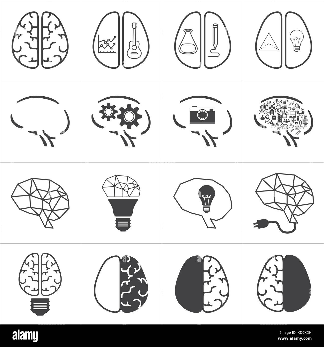 set of brain icon Stock Vector Image & Art - Alamy