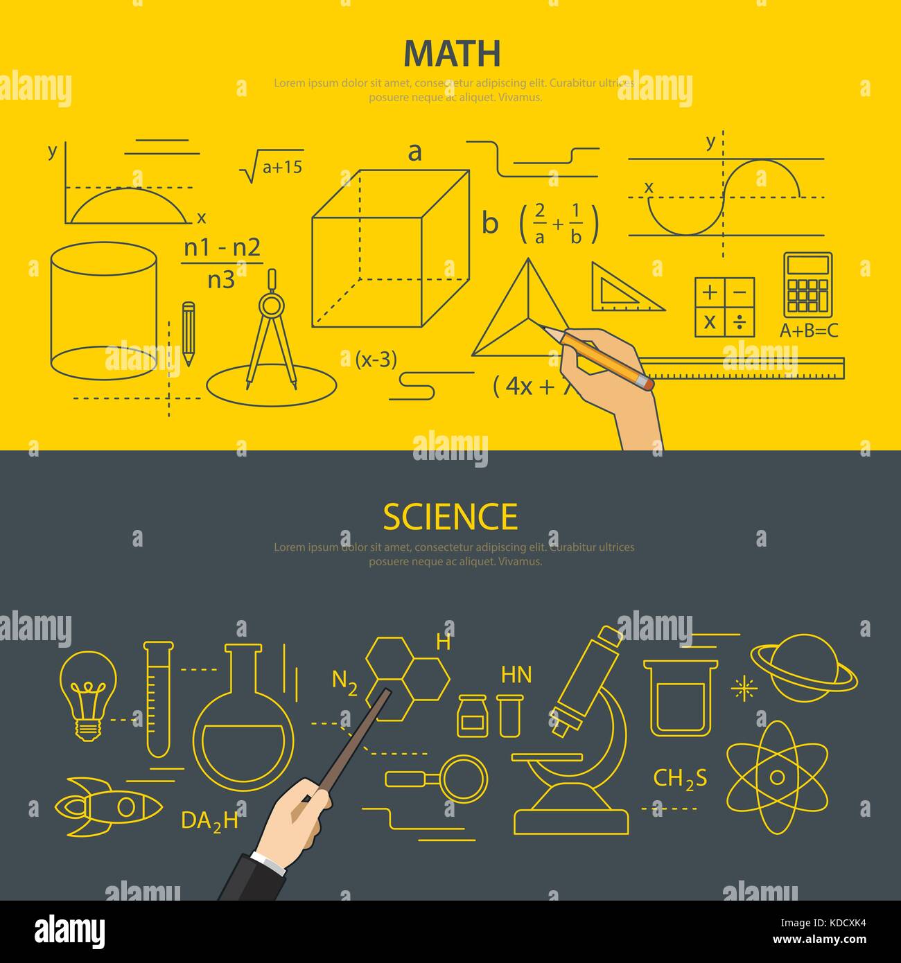 math and science education concept Stock Vector