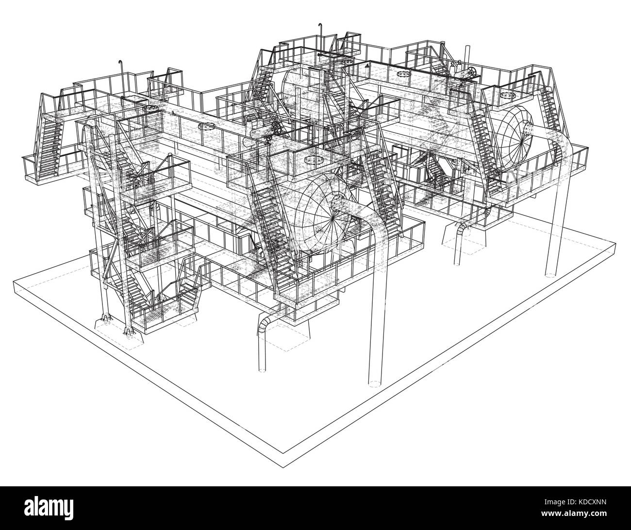 Wireframe Oil and Gas industrial equipment Stock Vector Image & Art