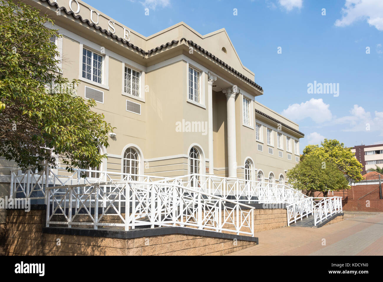 Colonial building (Quicksure House), Prince George Avenue, Brakpan, East Rand, Greater Johannesberg, Gauteng Province, Republic of South Africa Stock Photo