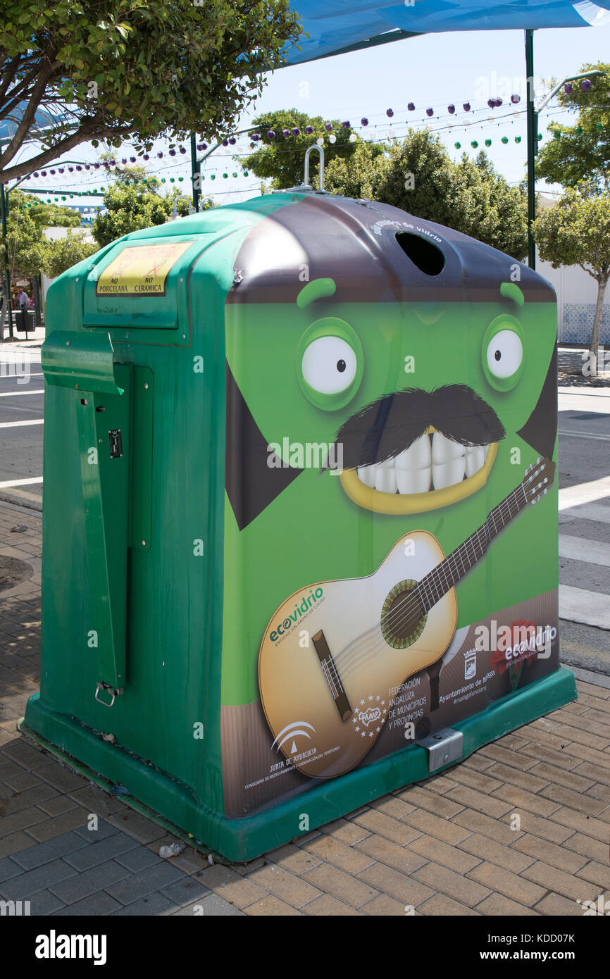 Street trashcan in Málaga Stock Photo
