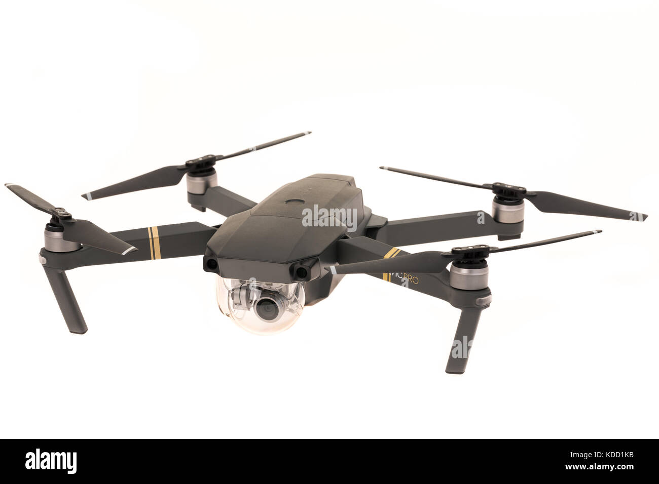 A consumer quadcopter drone with 4K recording capabilities white