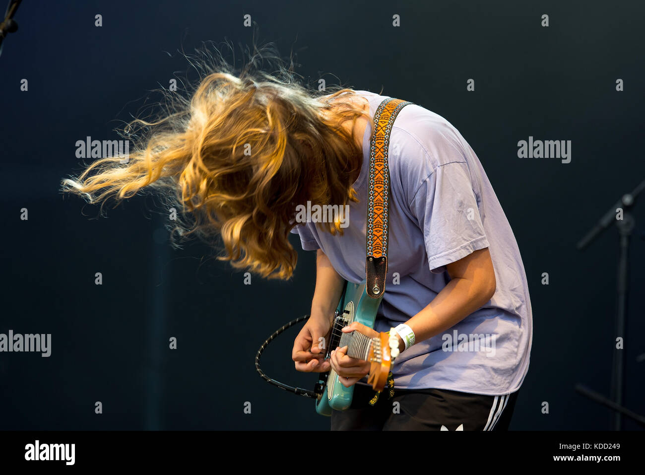 BENICASSIM, SPAIN - JUL 15: Marika Hackman (folk rock music band) perform in concert at FIB Festival on July 15, 2017 in Benicassim, Spain. Stock Photo