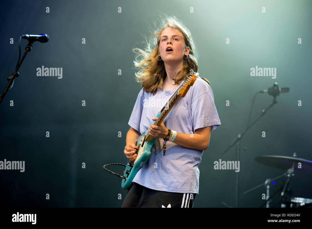 BENICASSIM, SPAIN - JUL 15: Marika Hackman (folk rock music band) perform in concert at FIB Festival on July 15, 2017 in Benicassim, Spain. Stock Photo