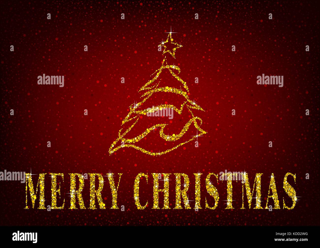 Christmas Tree on Red Glitter Background Stock Vector Image & Art Alamy