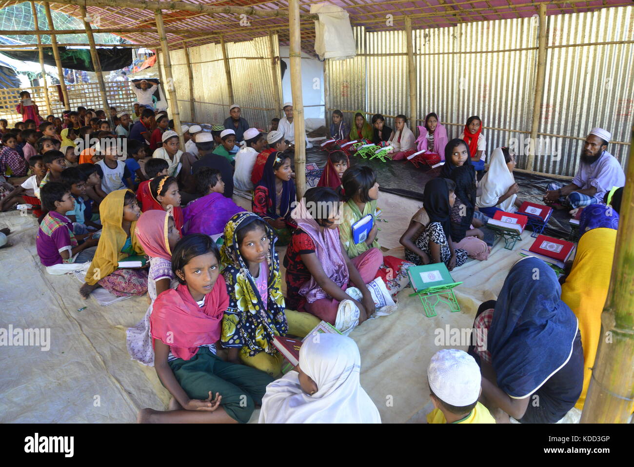 Rohingya Children are learning the Qur'an in a Madrasa at the Balukhali ...