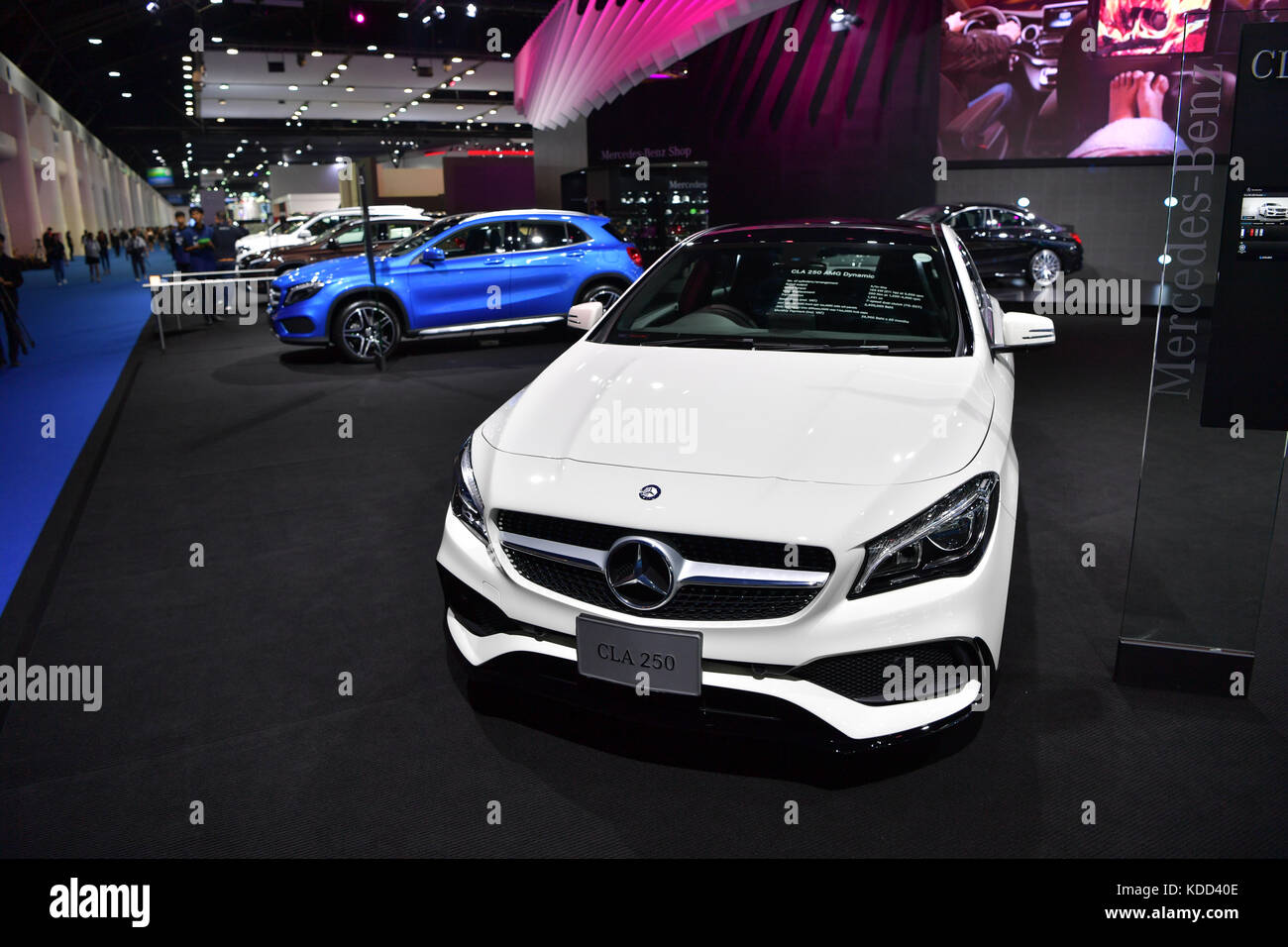 NONTHABURI MARCH 28 MercedesBenz CLA 250 on display at The 38th
