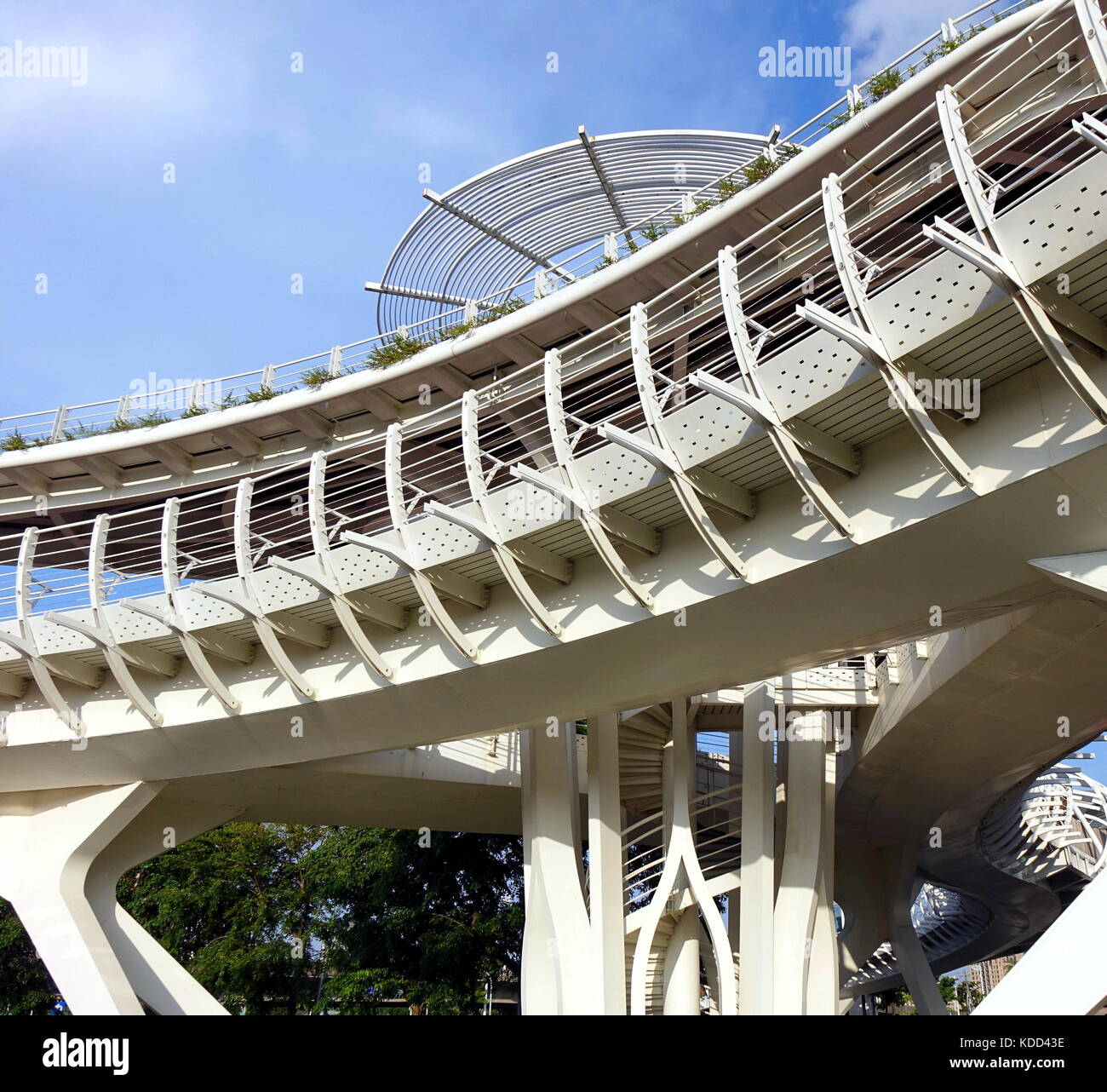 A set of curved bridge for bicycles with a modern design Stock Photo Alamy