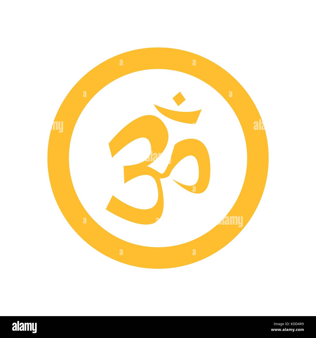 Simple Circular Yellow Om Symbol Stock Photo