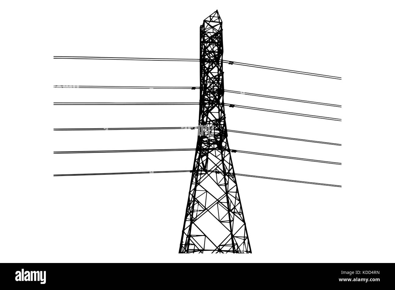 high voltage pole ,power lines electric lines , vector Stock Photo Alamy