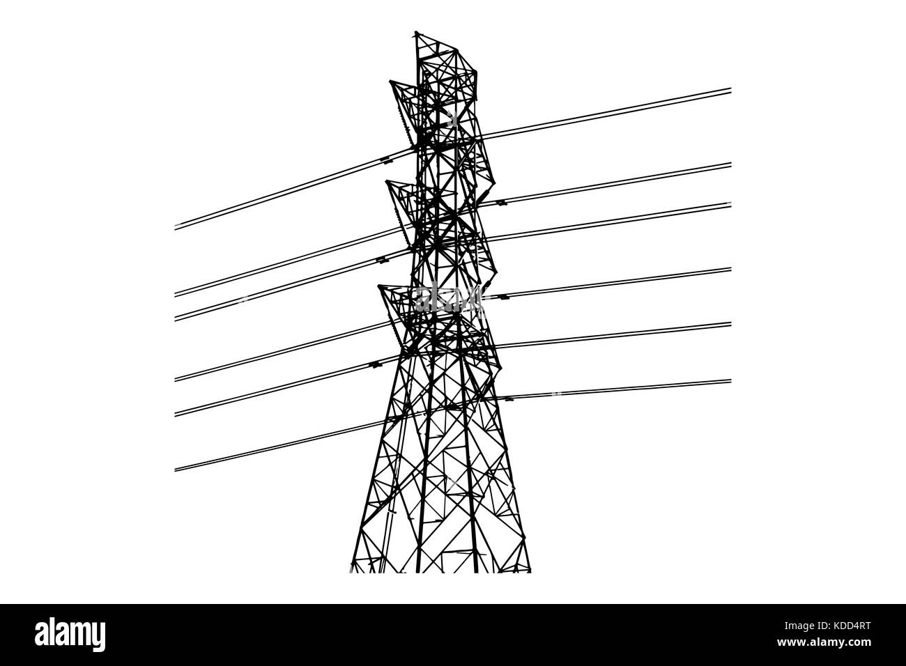high voltage pole ,power lines electric lines , vector Stock Photo Alamy