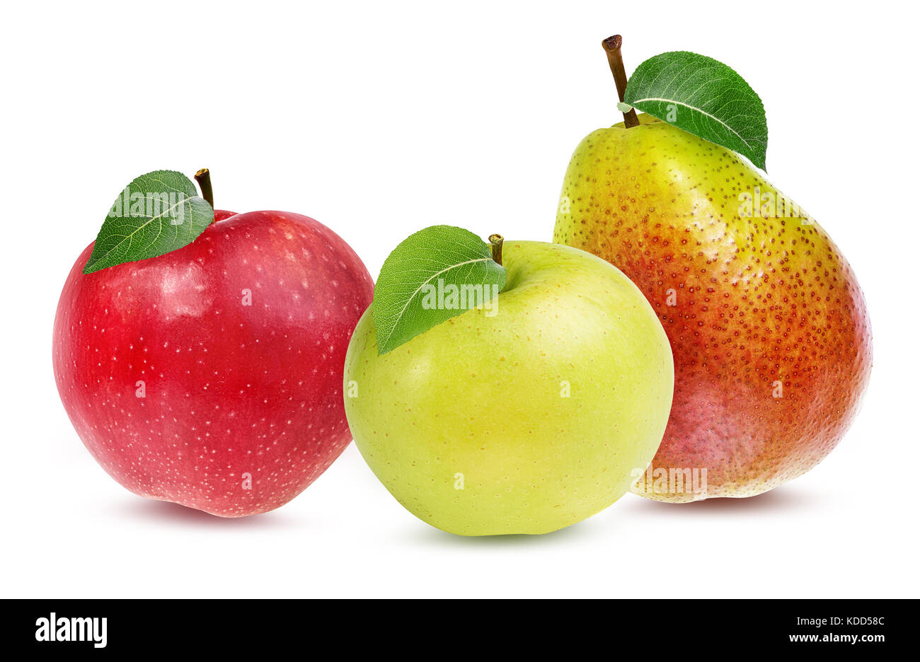 apples and pear isolated on white background Stock Photo