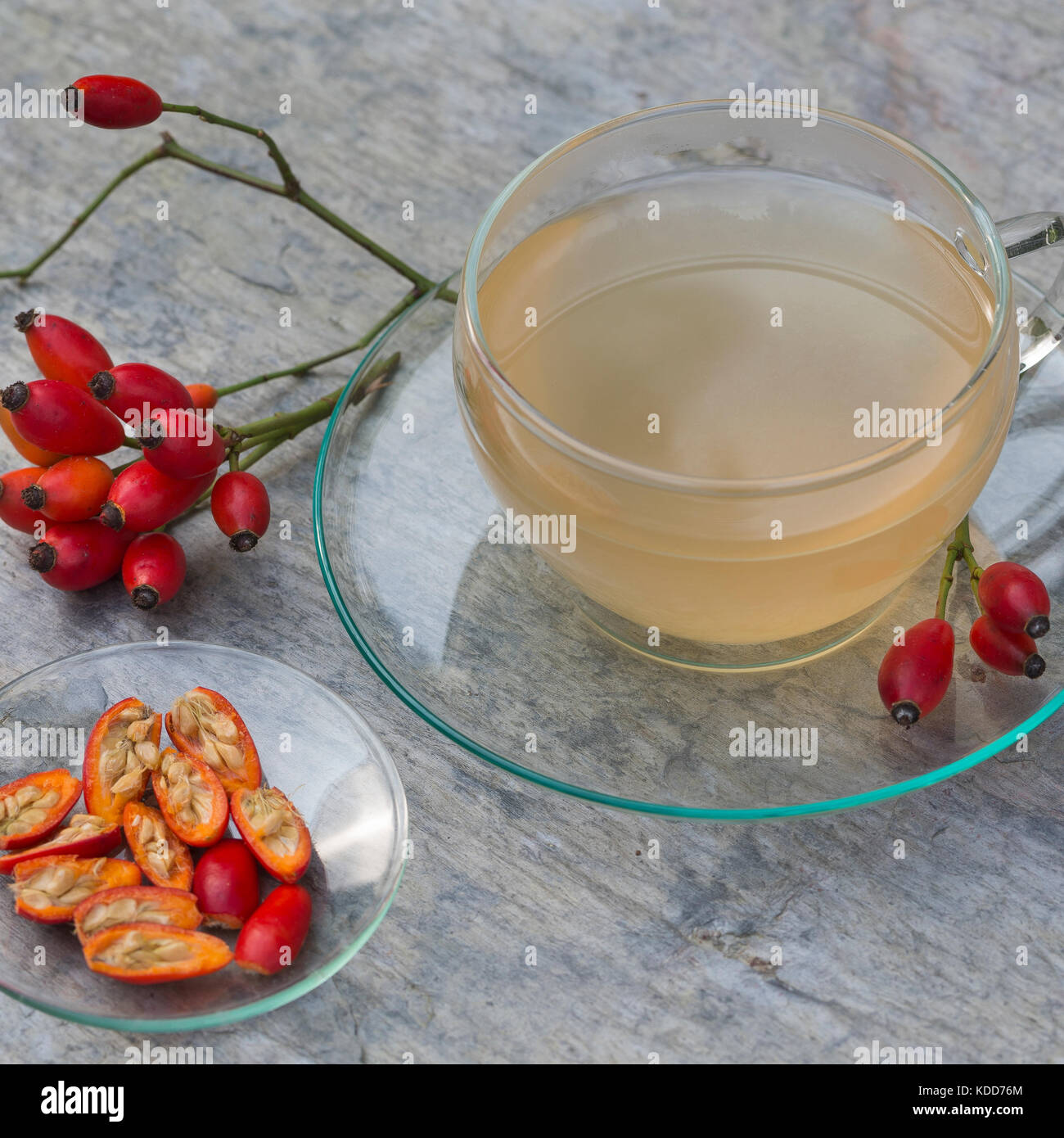 Hagebutten-Tee, Hagebuttentee, Tee aus Hagebutten, Heiltee, Kräutertee, Früchtetee, Kräuter-Tee, Früchte-Tee, Hunds-Rose, Hundsrose, Heckenrose, Rose, Stock Photo