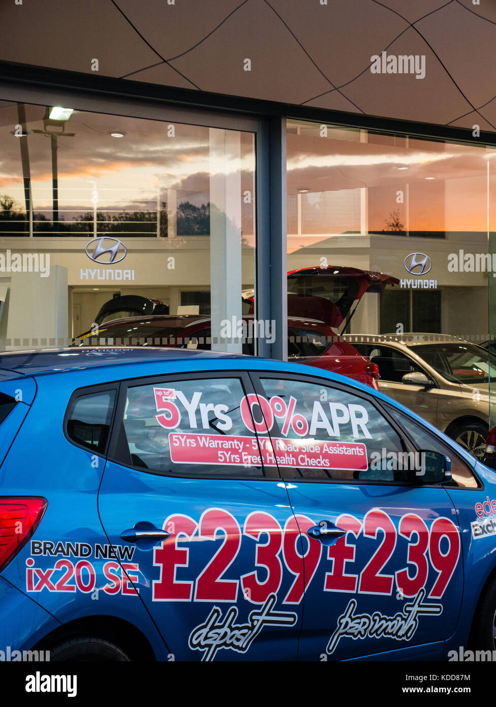 Hyundai Dealership, Car Showroom, Reading, Berkshire, England Stock Photo