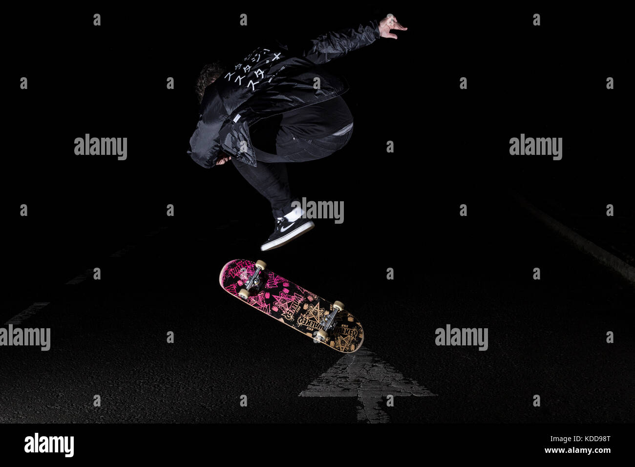 Night time skate Stock Photo