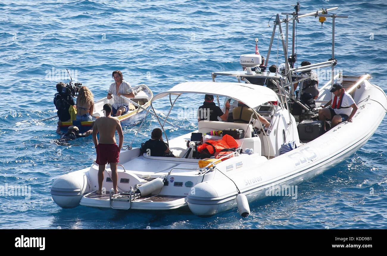 Jeremy Irvine filming 'Mamma Mia! 2' on the island of Vis in Croatia